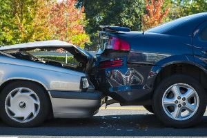 Washington State car accident lawyers - gray car rearended a blue car