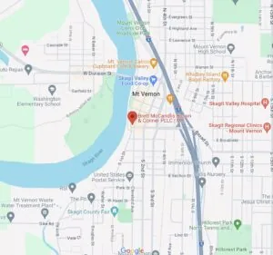 Mt. Vernon Map Location for the office of Brett McCandlis Brown & Conner PLLC | Mt Vernon Personal Injury Lawyers
